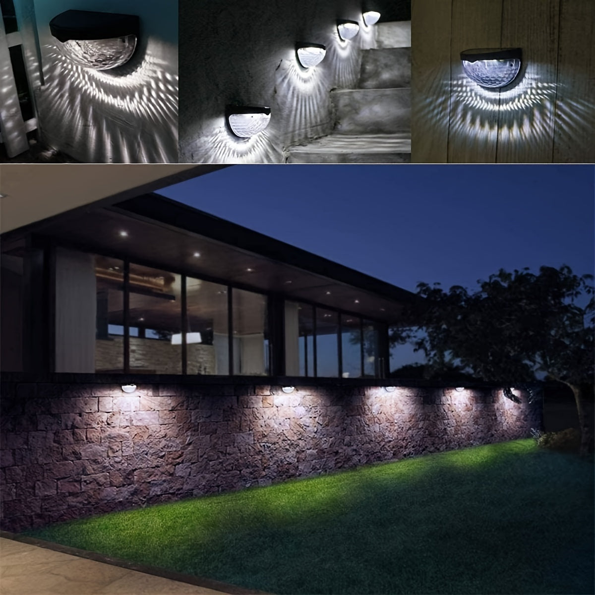 SolarFence - Iluminação para Cerca Solar Exterior, Impermeável e Decorativa