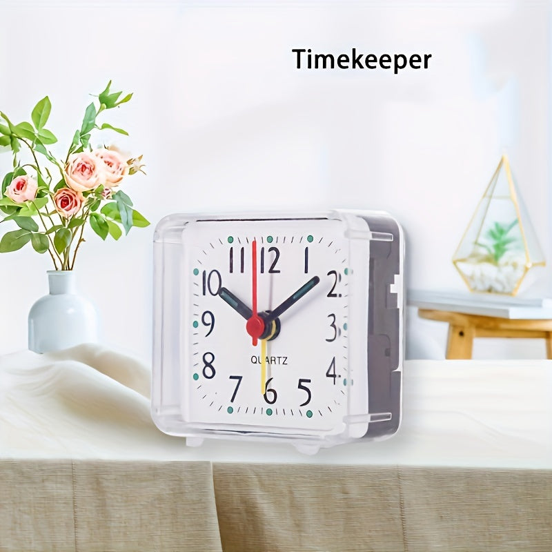 TimeSquare - Simple White Square Alarm Clock for Bedroom & Desk