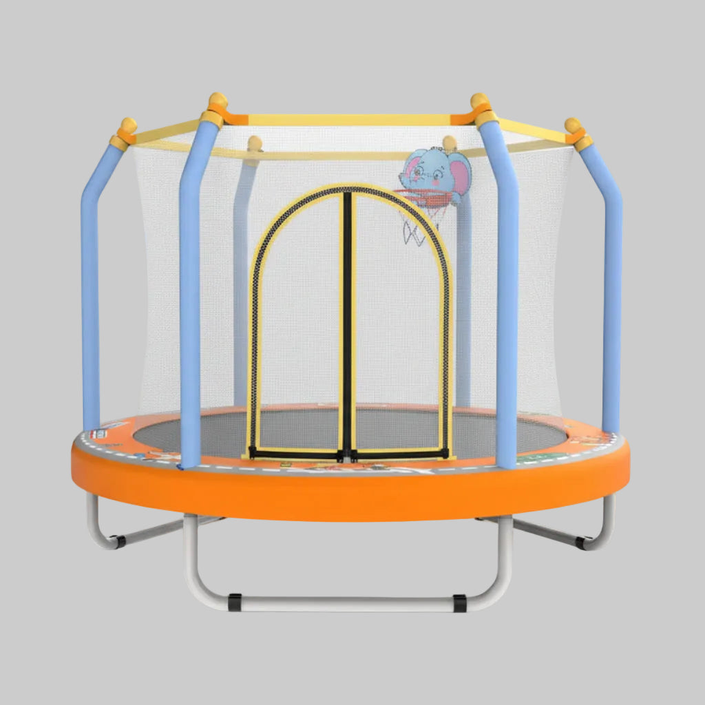 Parque de Diversões com Cama Elástica para Crianças Conjunto Multifuncional de Brincar ao Ar Livre com Cordas e Bolas