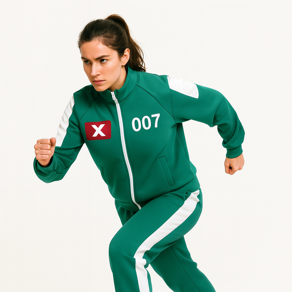 Unisex Tracksuit Green Number Design Comfortable Outfit
