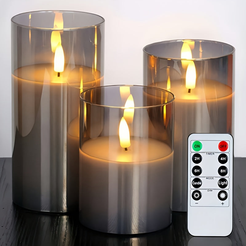 Set di Candele LED Senza Fiamma con Telecomando – 8 Modalità di Lampade a Candela Tremolanti per Interni ed Esterni – Plastica ad Alta Trasparenza
