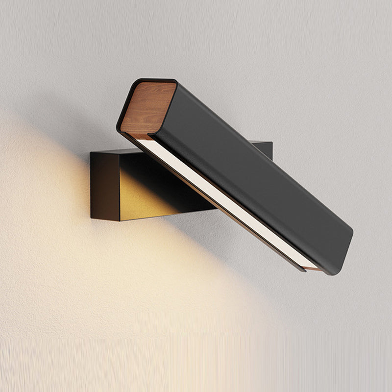 Applique Moderna LED Aqsa Interna Orientabile Rettangolare Metallo/Legno Soggiorno