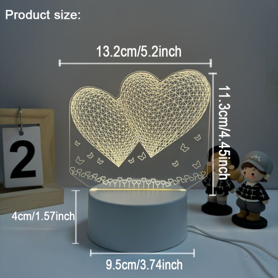 HartenLicht - Geometric USB Table Lamp with Warm Glow for Love Theme Decoration