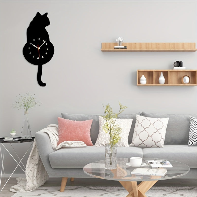 SwingTail - Schommelstaart Kat Wandklok met Stil Mechanisme