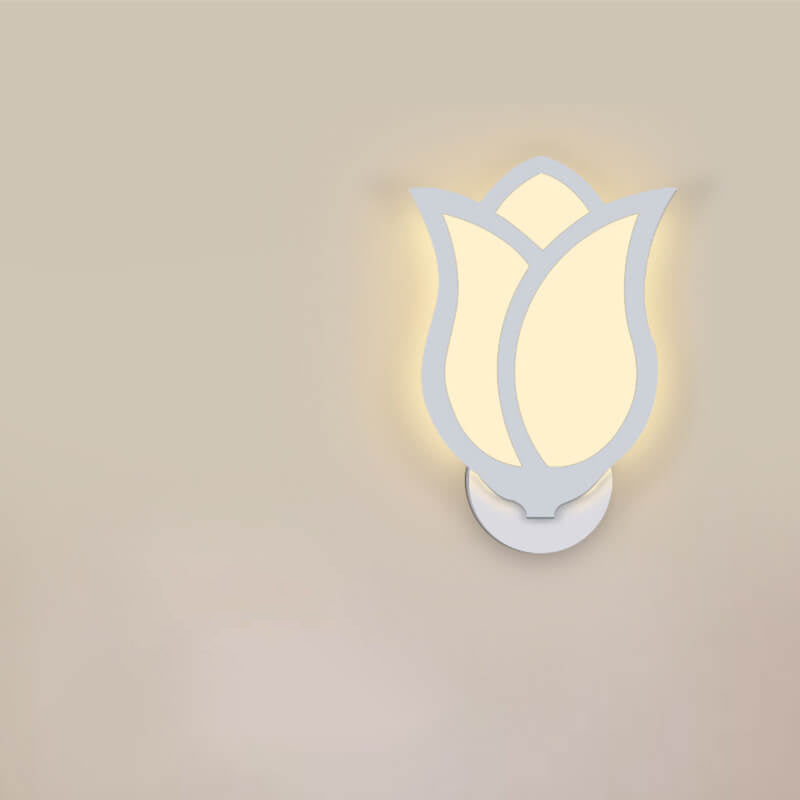Lámpara de pared LED moderna, minimalista y creativa con diseño de rosa