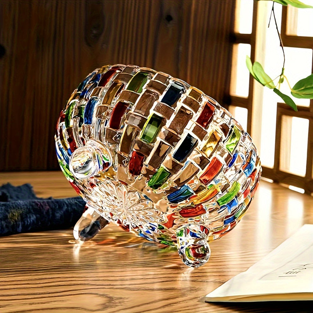 GlassArt - Clássica Taça Decorativa em Vidro Pintada à Mão