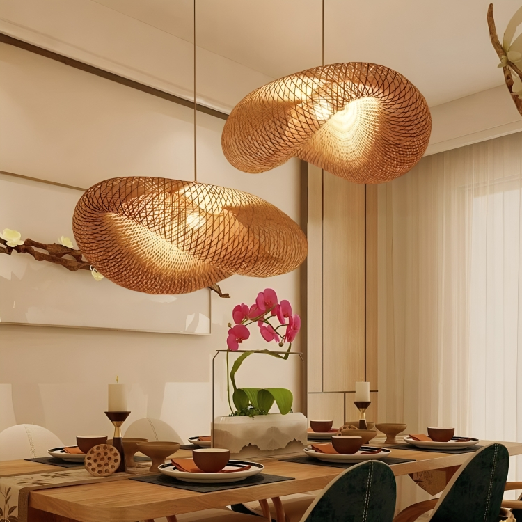 Lampada a sospensione in rattan design