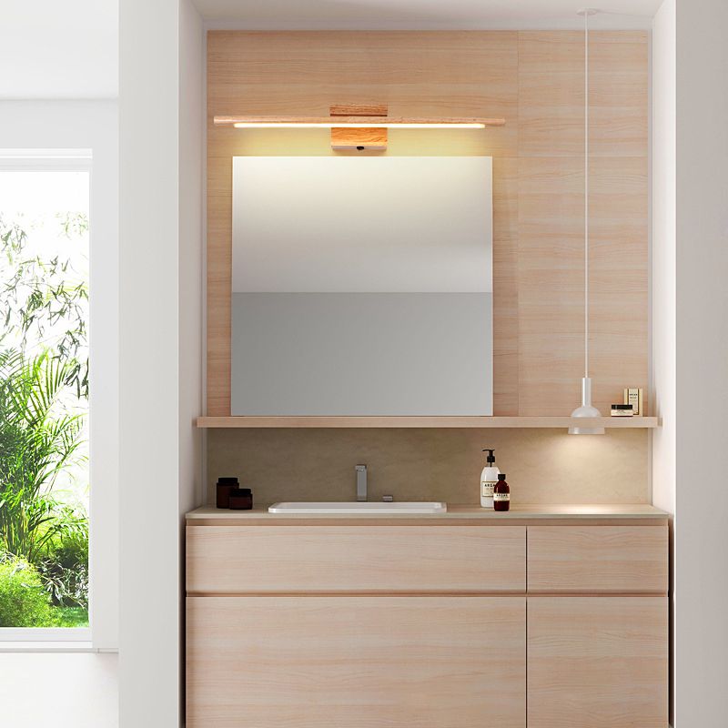 Lámpara de varilla LED moderna Ozawa, interior, baño, acrílico madera