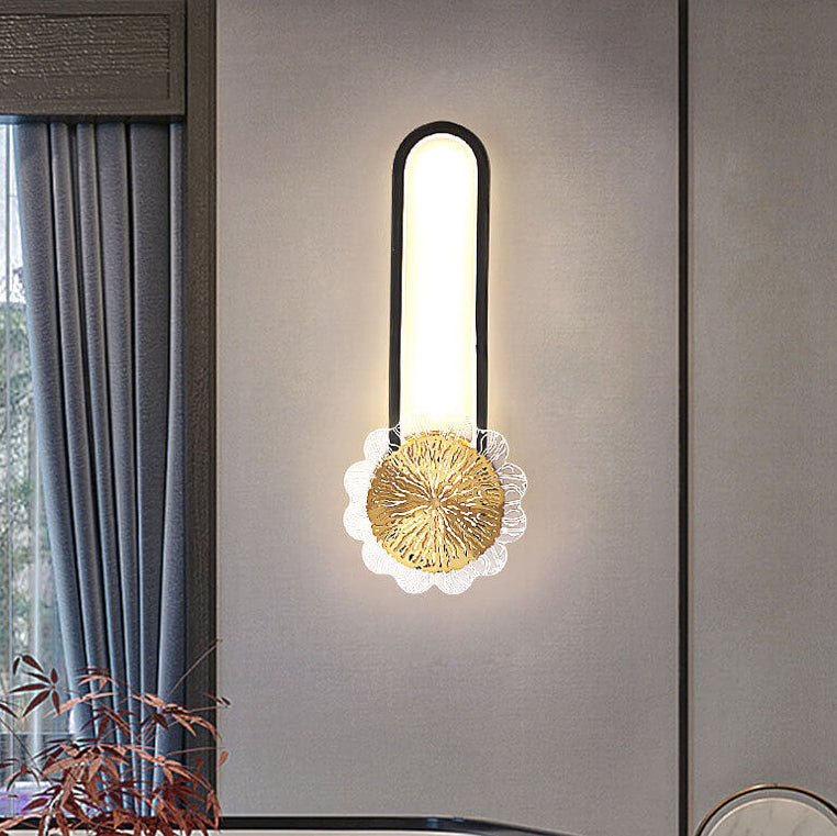 Lampada da parete LED industriale minimalista con anello in rame
