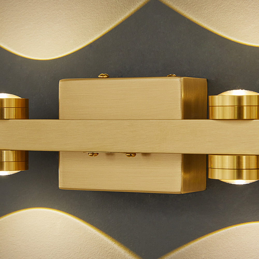 Freja - Lampada da parete LED moderna, nero/oro, bagno, metallo
