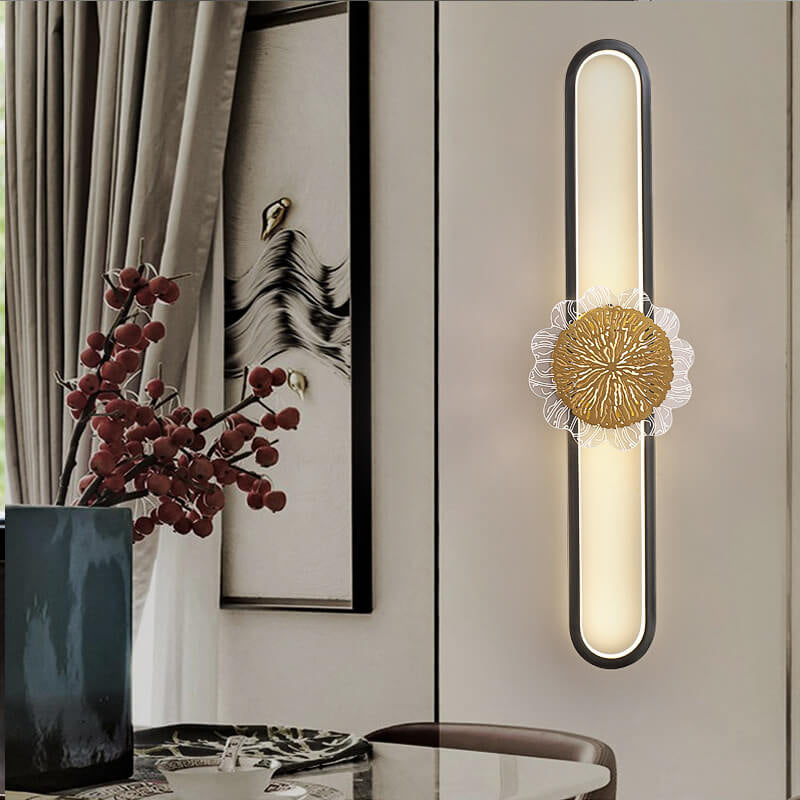 Lampada da parete LED industriale minimalista con anello in rame