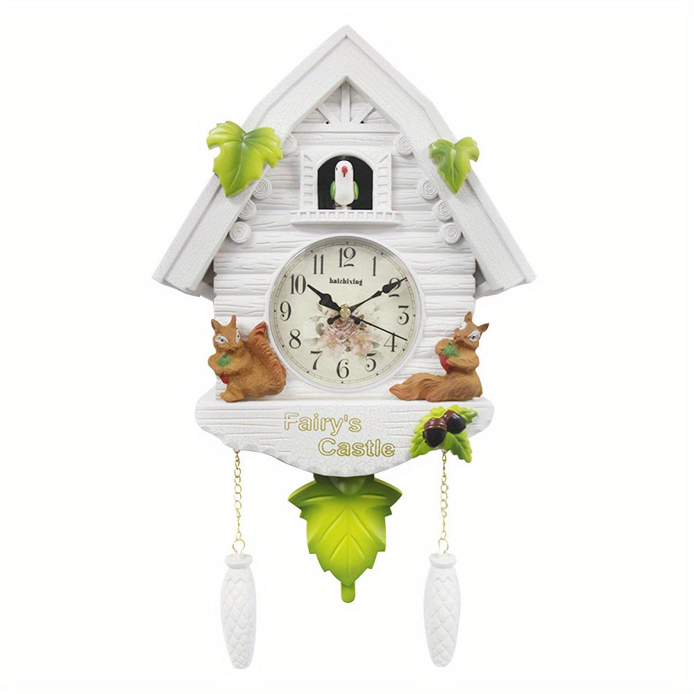 Nordic Koekoeksklok met Vogelhuisje - Dag- en Uuralarm, Pendelklok voor Woonkamer en Kantoor Decoratie
