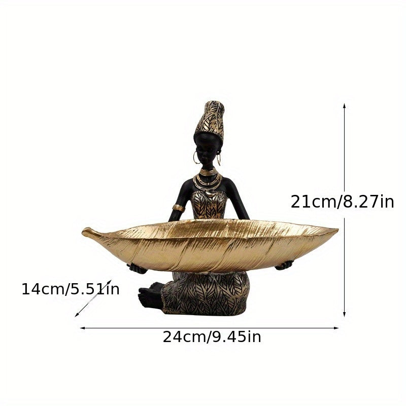FruitServe Woman - Resin Fruit Bowl, Thai Style Table Decoration for Indoor/Outdoor