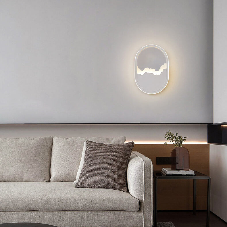 Lámpara de pared LED ovalada minimalista moderna con onda refinada