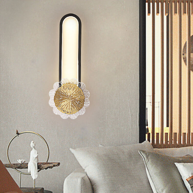 Lampada da parete LED industriale minimalista con anello in rame