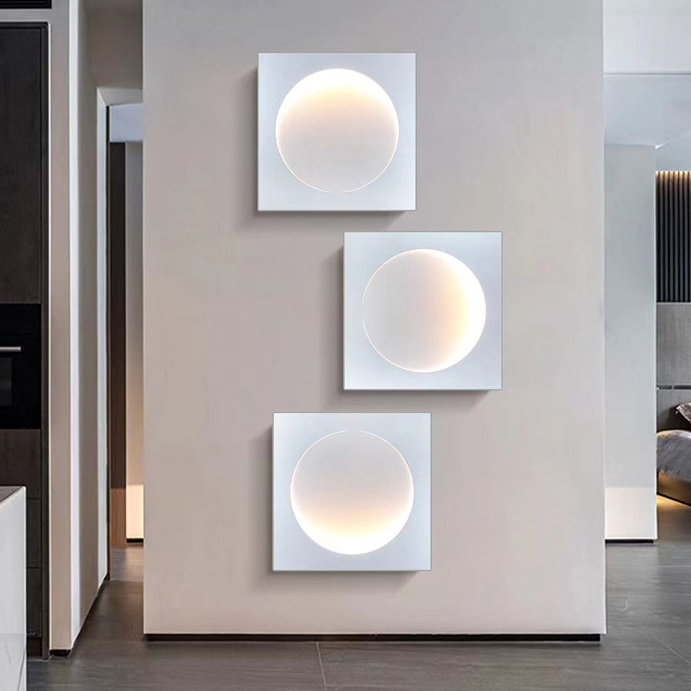 Elif - Lampada da parete LED moderna quadrata Luna interna, bianca, metallo