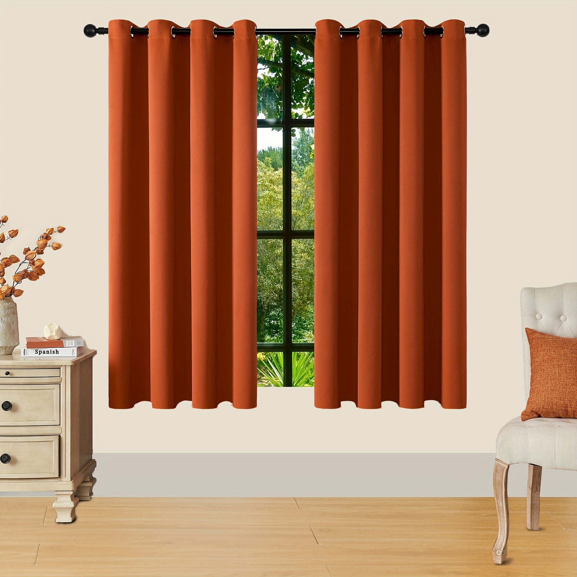 Verduisterende Gordijnen - 2 Stuks Moderne Polyester Gordijnen met Thermische Isolatie en Oogjes
