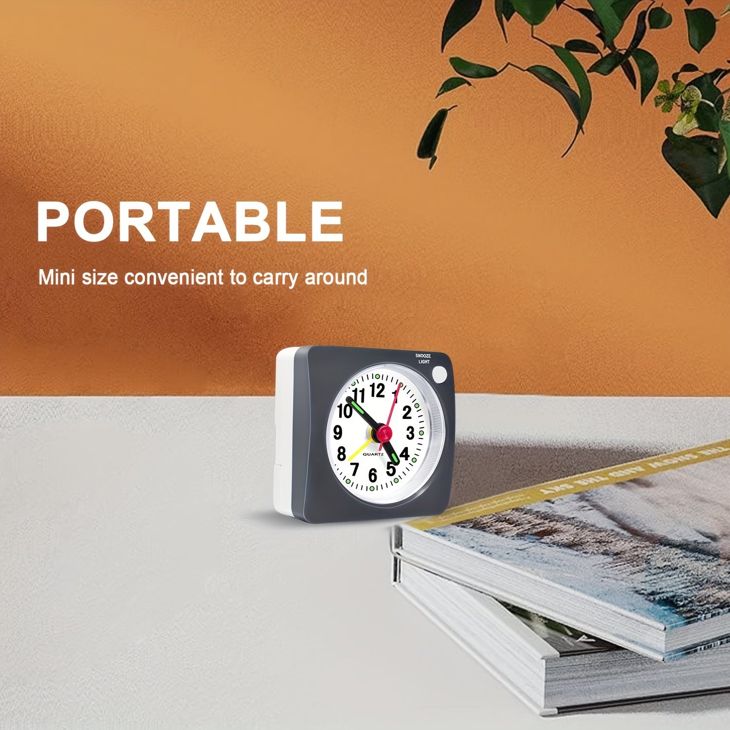 TravelSquare - Compact Travel Clock with Snooze and Night Light