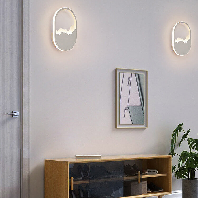 Lámpara de pared LED ovalada minimalista moderna con onda refinada