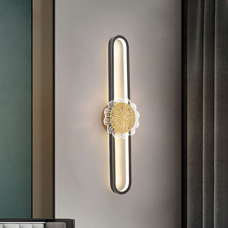 Lampada da parete LED industriale minimalista con anello in rame