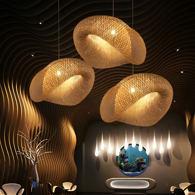 Lampada a sospensione in rattan design