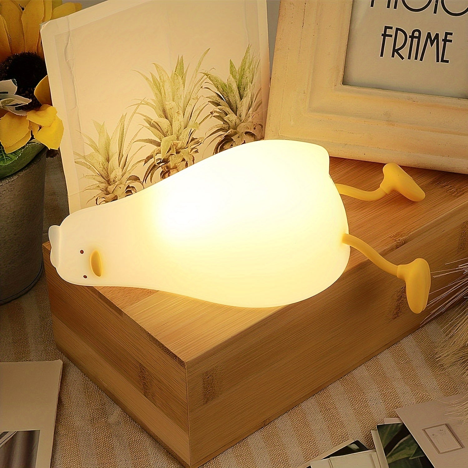 DuckGlow - Cute Duck Night Light with USB Rechargeable Battery and Dimmable Light