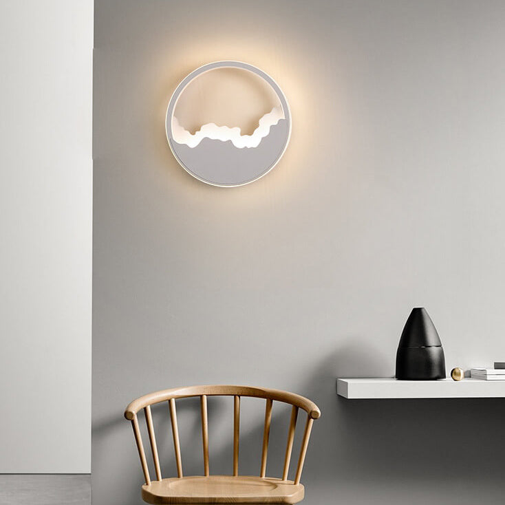 Lámpara de pared LED ovalada minimalista moderna con onda refinada