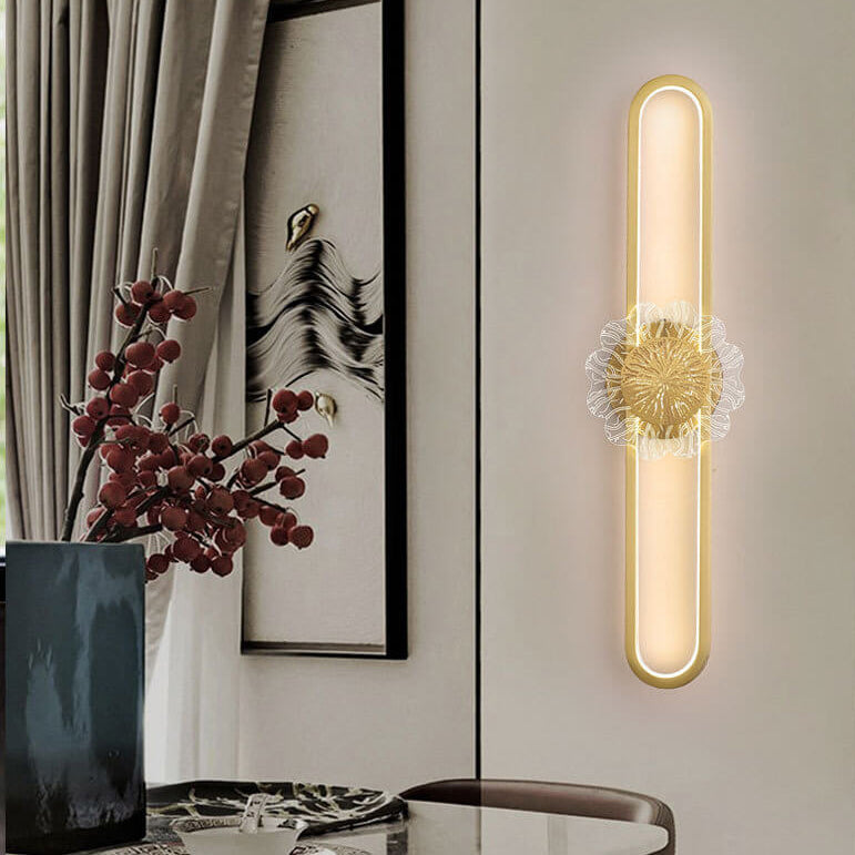 Lampada da parete LED industriale minimalista con anello in rame