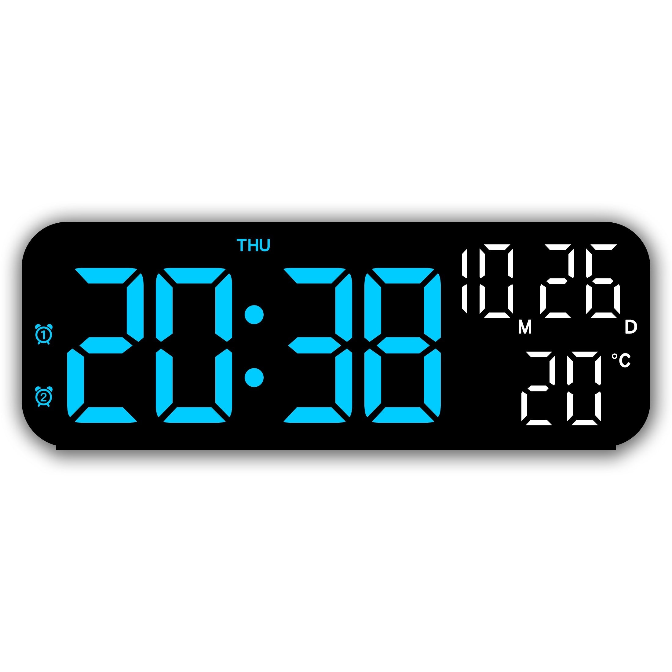 DeskTime - Orologio da tavolo digitale USB con visualizzazione di data e temperatura