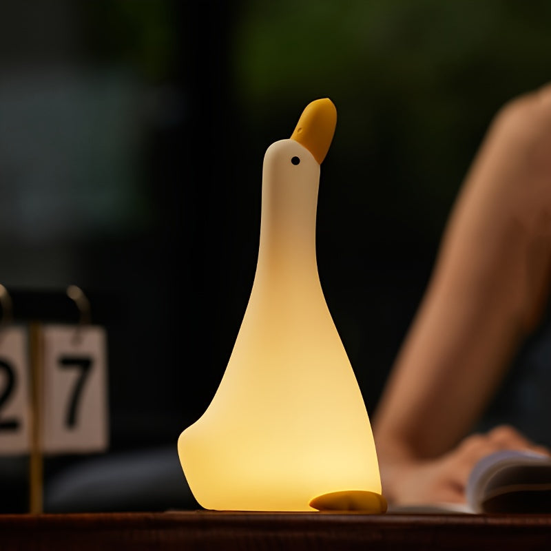 DreamDuck - Lampada Notturna in Silicone con Sensore Touch Ricaricabile USB e 3 Livelli di Luminosità