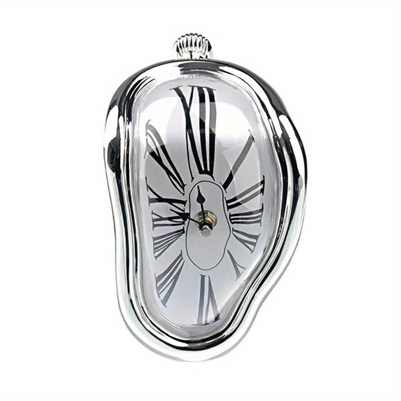 Surrealistische Gebogen Romeinse Wandklok - Stijlvolle Smeltende Klok voor Thuisdecoratie