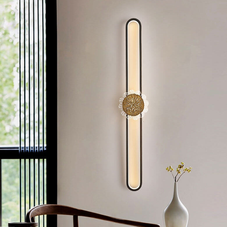 Lampada da parete LED industriale minimalista con anello in rame