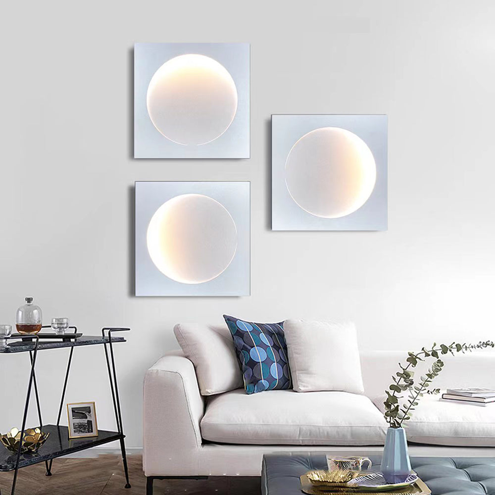 Elif - Lampada da parete LED moderna quadrata Luna interna, bianca, metallo