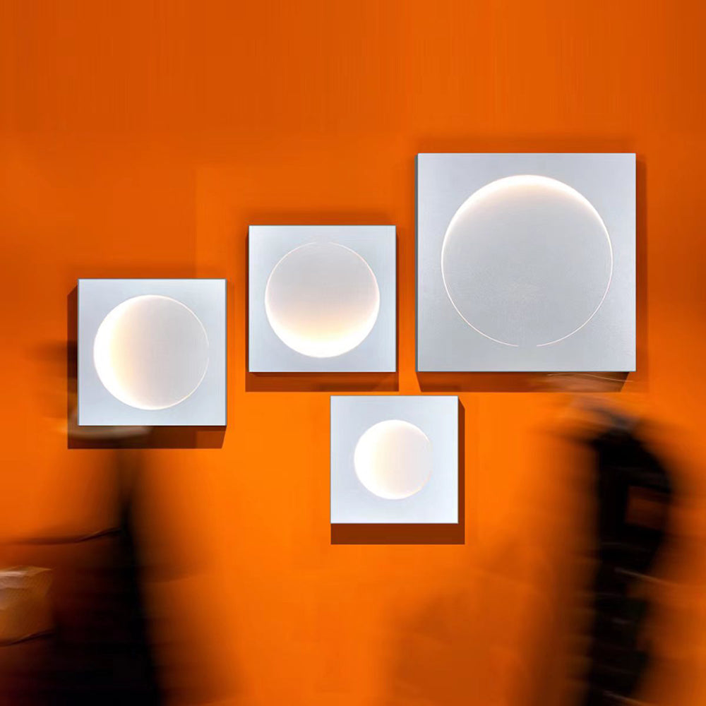 Elif - Lampada da parete LED moderna quadrata Luna interna, bianca, metallo