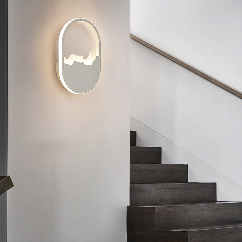 Lámpara de pared LED ovalada minimalista moderna con onda refinada