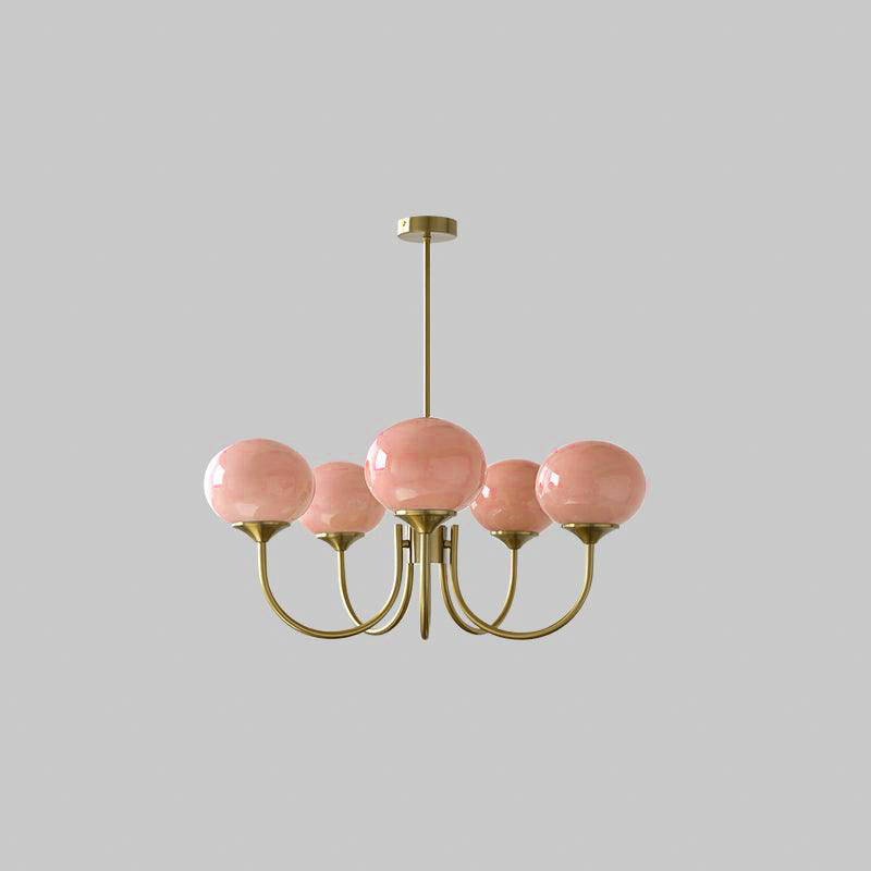 Lampadario in vetro rosa bubble marshmallow