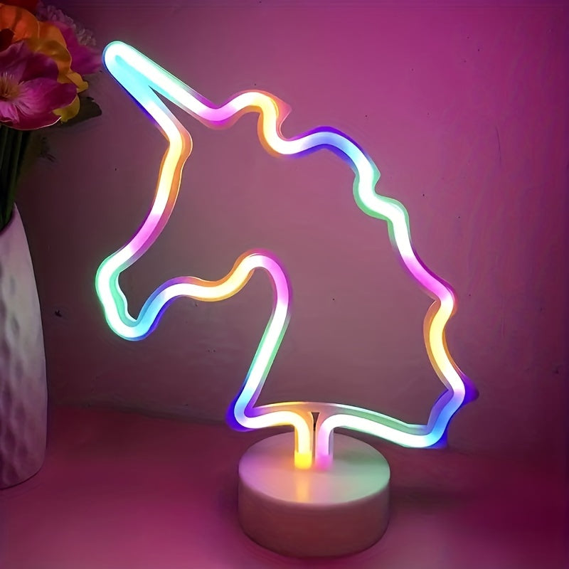 UnicornGlow - Neon Unicorn USB Table Lamp for Party & Decoration