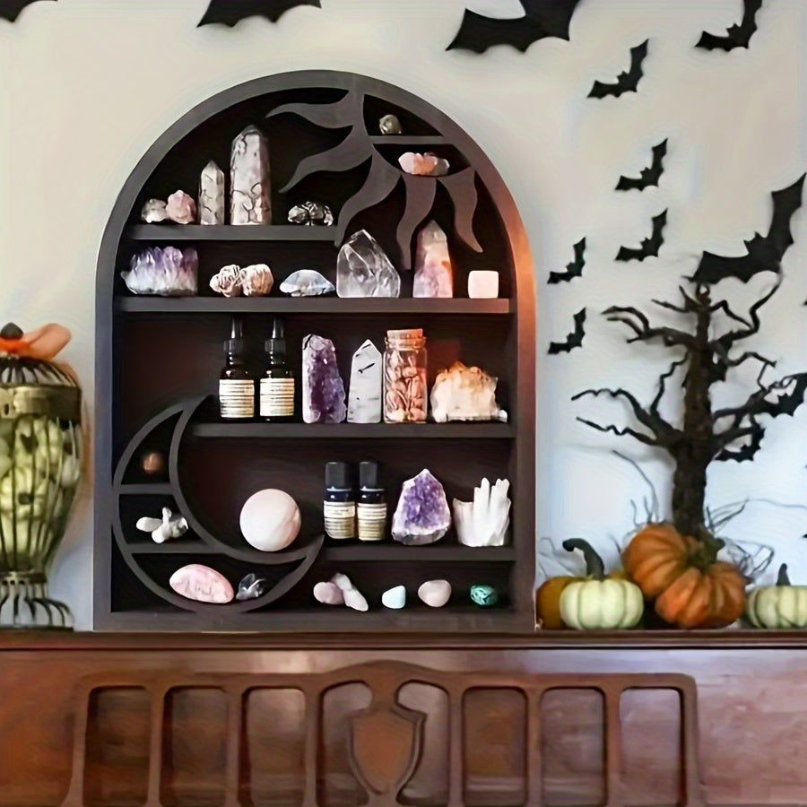 CrystalDisplay - Half Moon Crystal Wall Shelf