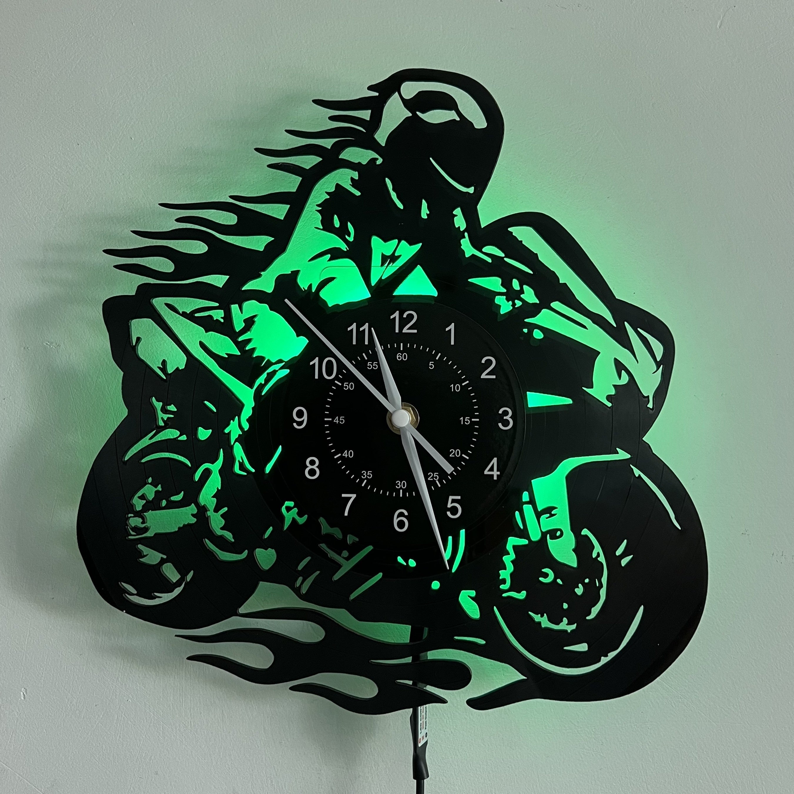 Vinyl Record Wandklok - Motor Thema, Stil, Voor Woonkamer en Kantoor Decoratie