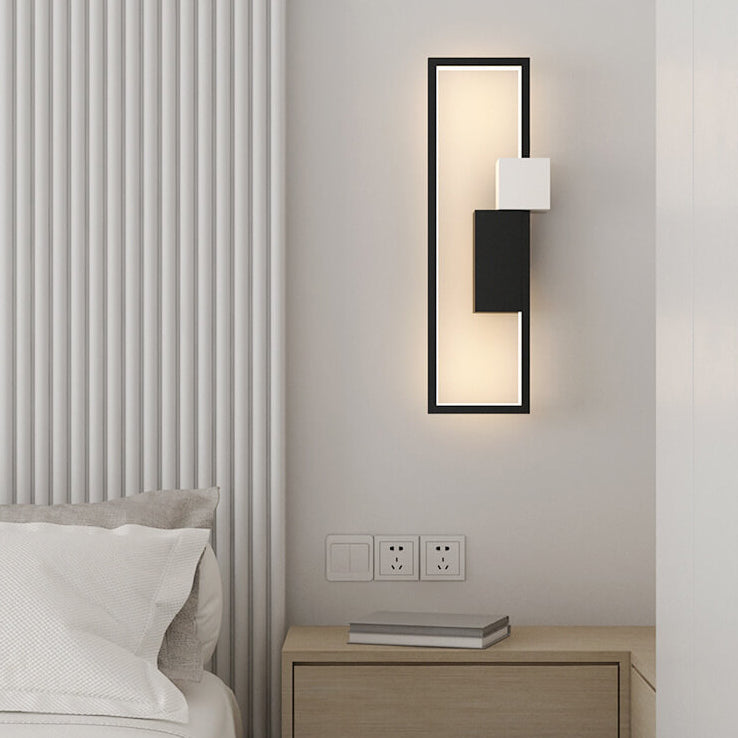 Lámpara de pared LED cuadrada minimalista con marco de hierro y silicona