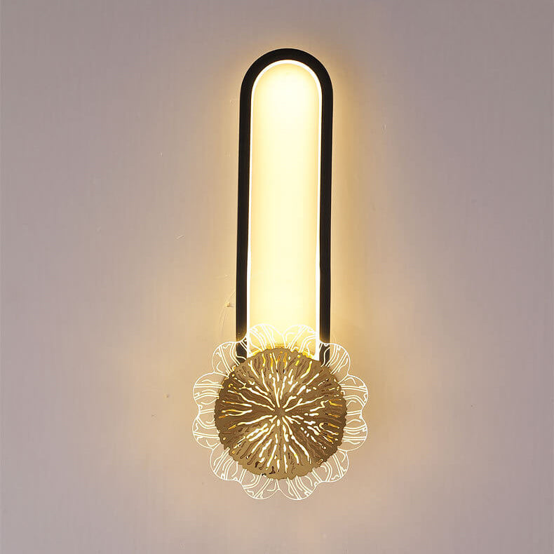 Lampada da parete LED industriale minimalista con anello in rame