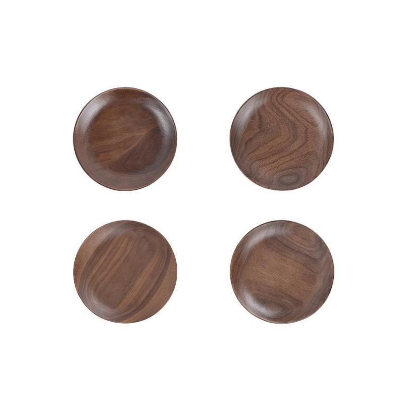 Set da Pranzo in Legno di Noce Nero a 4 Pezzi