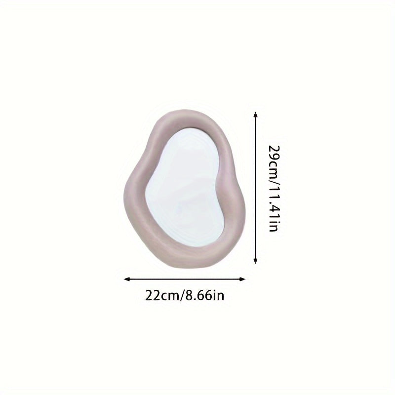 Espejo de maquillaje de cerámica – diseño irregular, para decoración de dormitorio y tocador