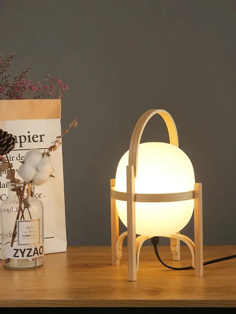 WoodLume – Moderne Houten Tafellamp met LED Verlichting