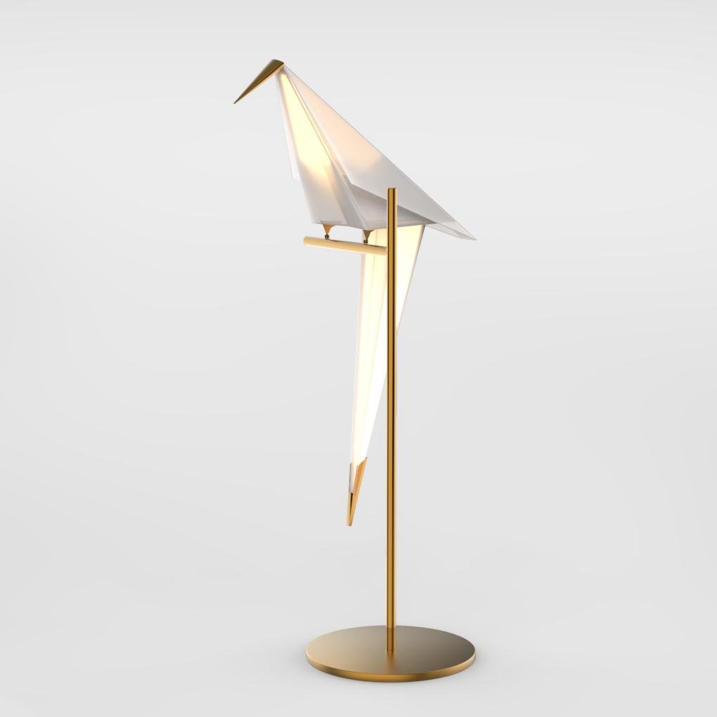 ArtiGloed - Candeeiro de Mesa Dourado Moderno com Padrão Geométrico