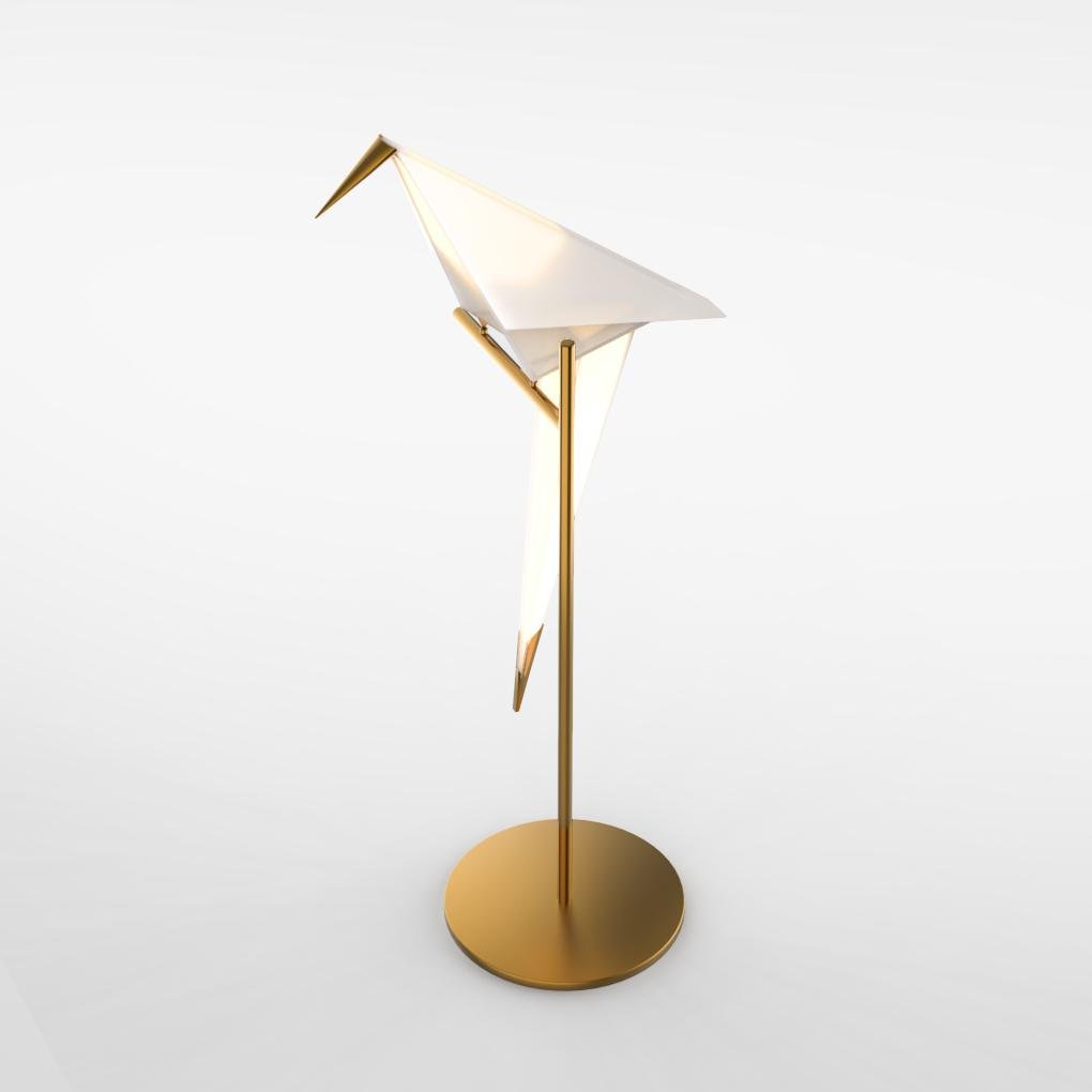 ArtiGloed - Candeeiro de Mesa Dourado Moderno com Padrão Geométrico