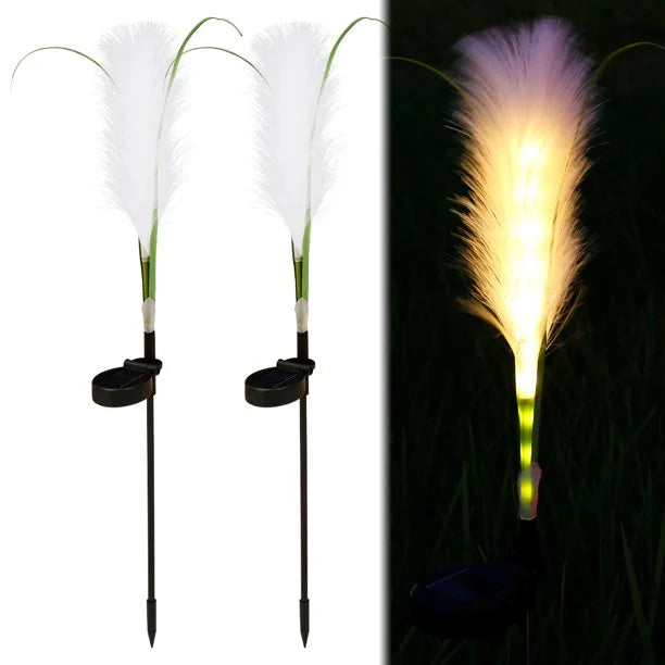 Iluminação de Jardim Exterior Solar em Junco Decorativa