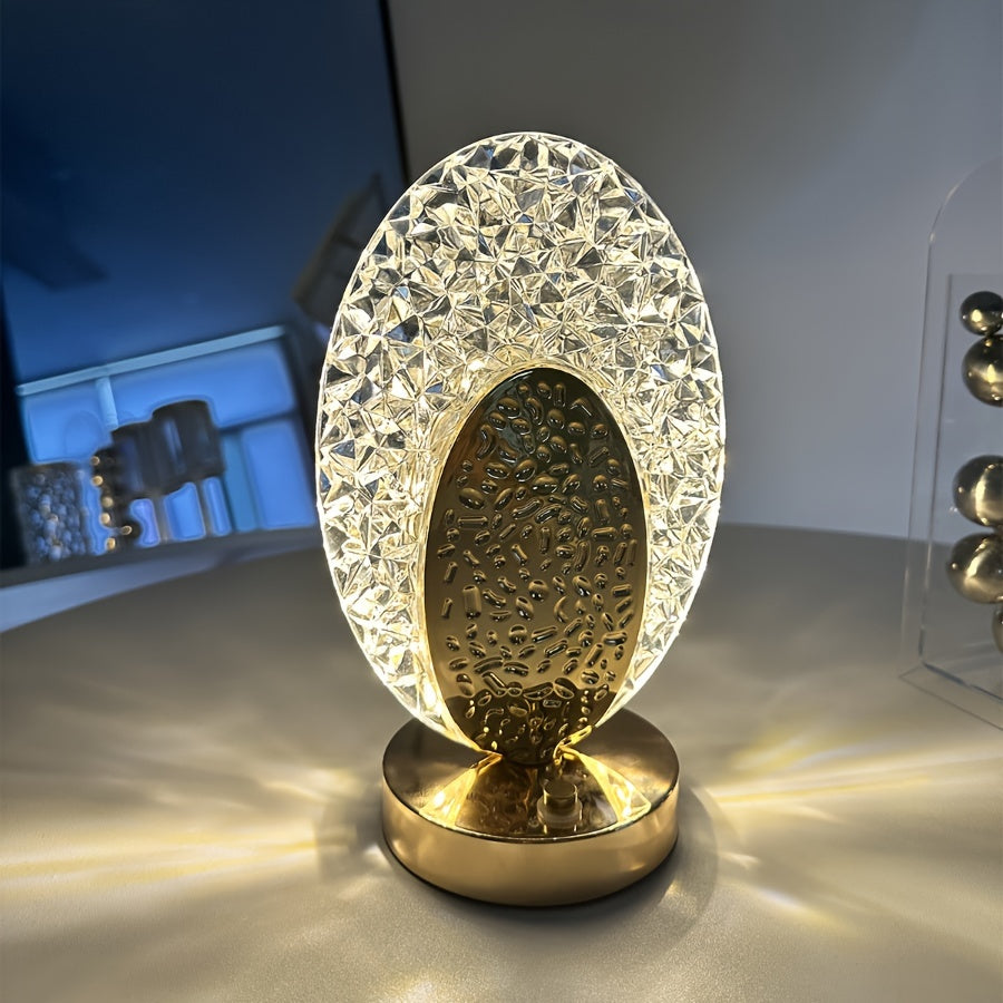 FeatherLamp - Lámpara de mesa táctil USB con diseño de pluma de pavo real, luz LED infinitamente regulable