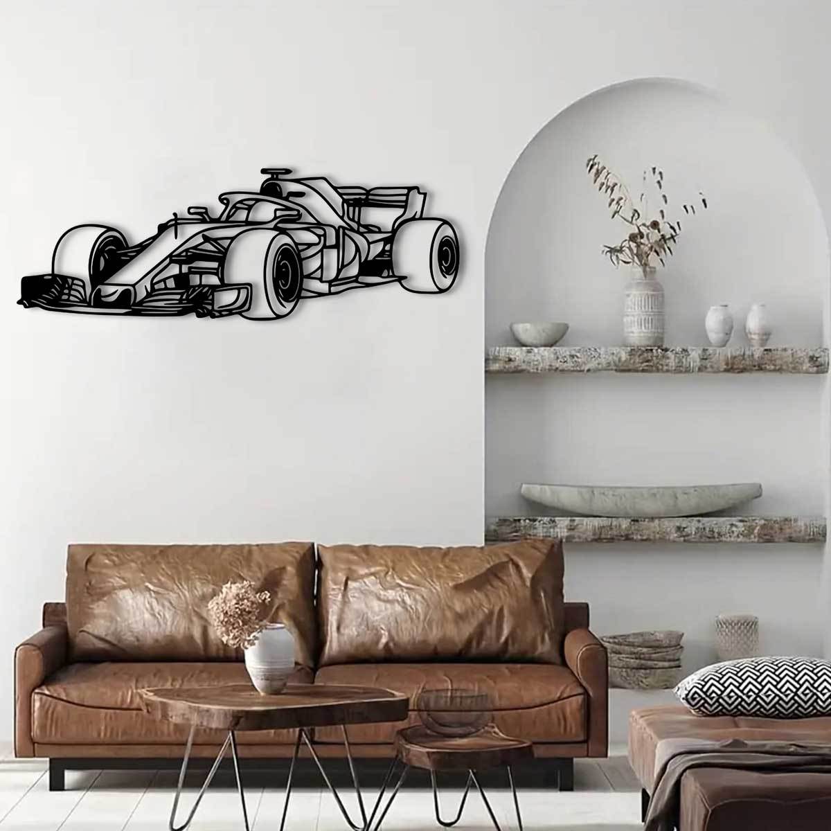 RaceSculpt - Formula Race Car Metal Wall Sculpture