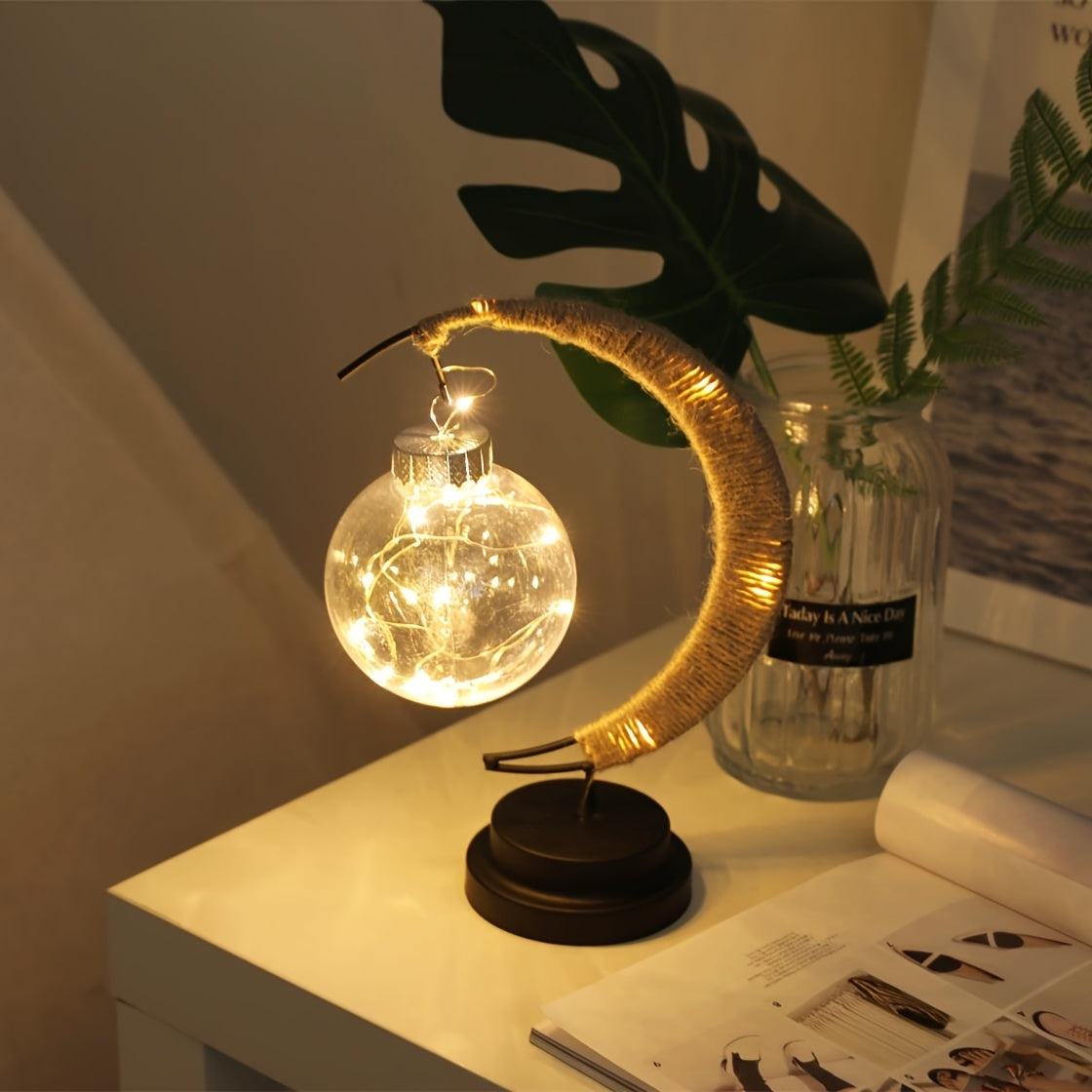 MoonLight - Wrought Iron LED Table Lamp With Decorative Desk Lamp Design
